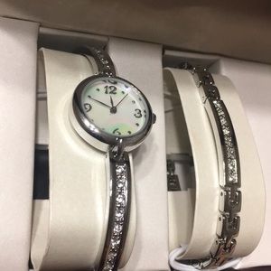 Silver watch and band